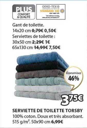 JYSK Serviette de toilette torsby offre