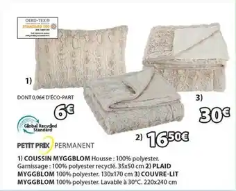 JYSK Coussin myggblom, plaid myggblom, couvre-lit myggblom offre
