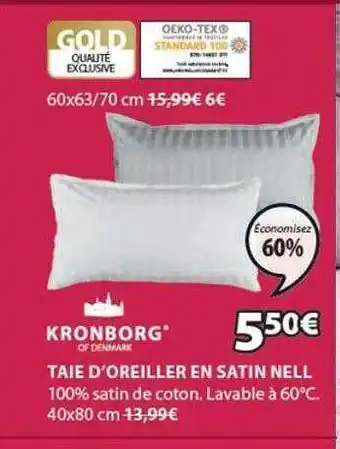 JYSK Taie d'oreiller en satin nell kronborg offre