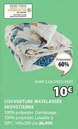 JYSK Couverture matelassée skovstjerne offre