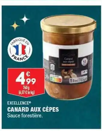 ALDI Canard aux cèpes excellence offre