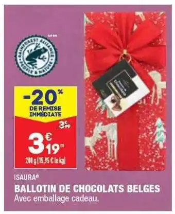 ALDI Ballotin de chocolats belges isaura offre