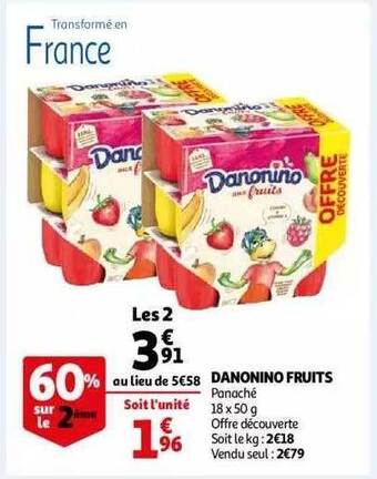 Auchan Danonino fruits offre