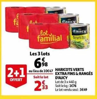 Auchan Haricots verts extra fins & rangés d'aucy offre