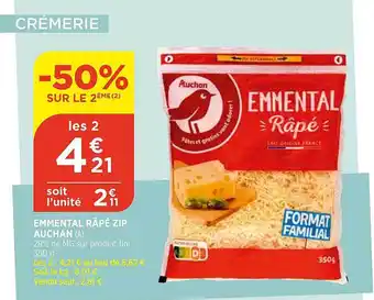 Bi1 Emmental râpé zip auchan offre