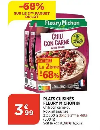 Bi1 Plats cuisinés fleury michon offre