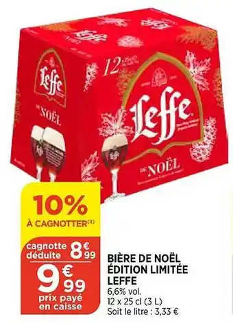 Bi1 Bière de noël édition limitée leffe offre