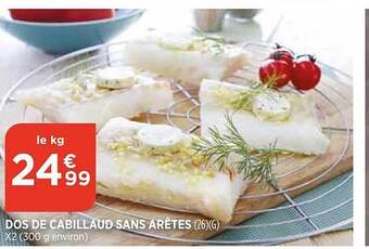 Bi1 Dos de cabillaud sans arêtes offre