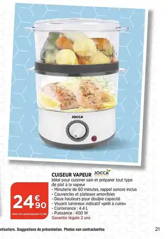 Bi1 Cuiseur vapeur jocca offre