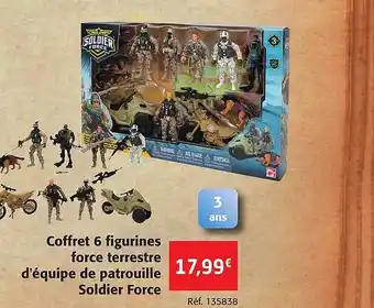 Colruyt Coffret 6 figurines force terrestre d'équipe de patrouille soldier force offre