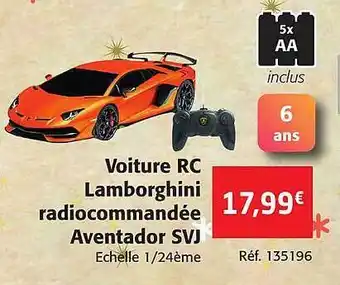 Voiture rc lamborghini radiocommandée aventador svj