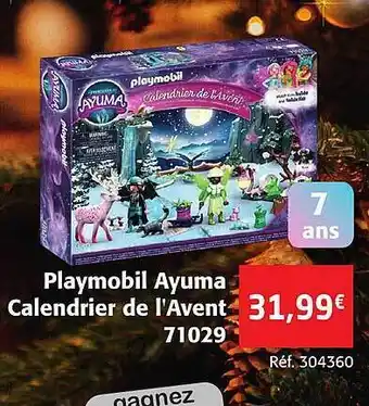 Colruyt Playmobil ayuma calendrier de l'avent 71029 offre