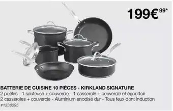 Costco Batterie de cuisine 10 pièces - kirkland signature offre
