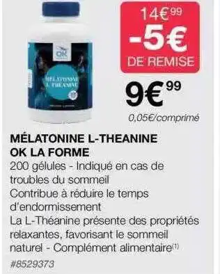 Costco Mélatonine l - theanine ok la forme offre