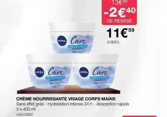 Costco Crème nourrissante visage corps mains nivea offre