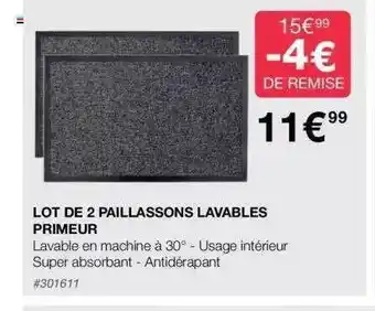 Costco Lot de 2 paillassons lavables primeur offre