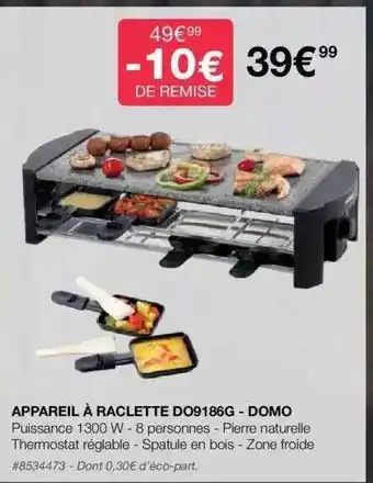 Appareil à raclette do9186g - domo