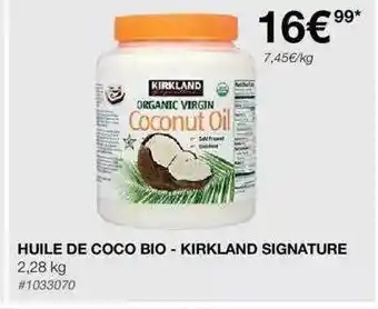 Costco Huile de coco bio - kirkland signature offre