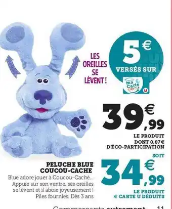 Hyper U Peluche blue coucou-cache offre