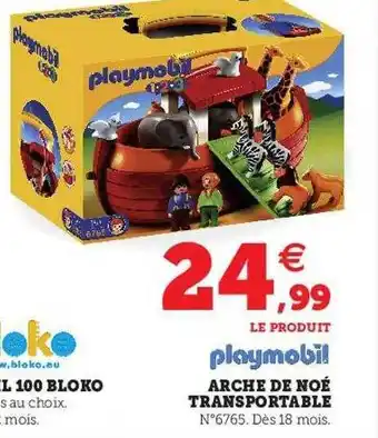 Hyper U Arche de noé transportable playmobil offre