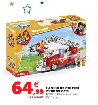 Camion de pompier duck on call playmobil