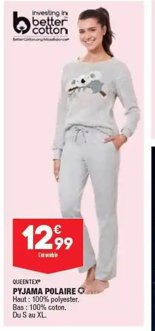 ALDI Pyjama polaire queentex offre