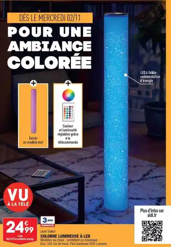 ALDI Colonne lumineuse à led light zone offre