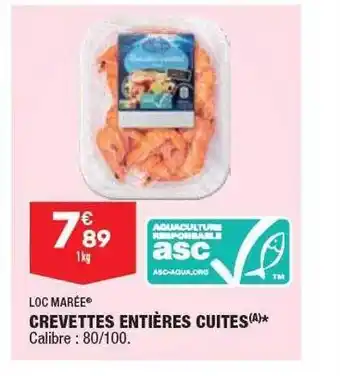ALDI Crevettes entières cuites loc marée offre
