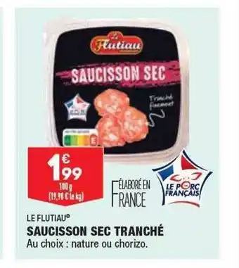 ALDI Saucisson sec tranché le flutiau offre