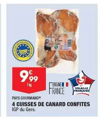 ALDI 4 cuisses de canard confites pays gourmand offre