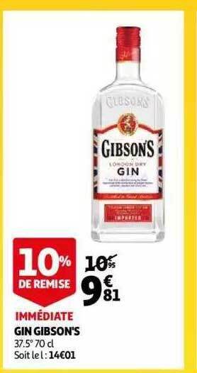 Auchan Gin gibson's offre