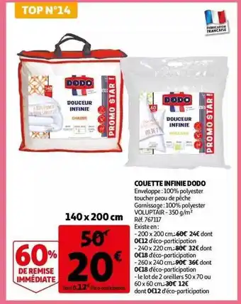 Auchan Couette infinie dodo offre