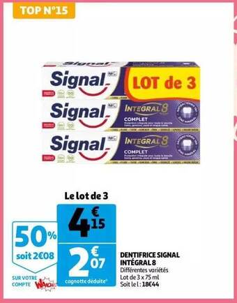 Auchan Dentifrice signal intégral 8 offre