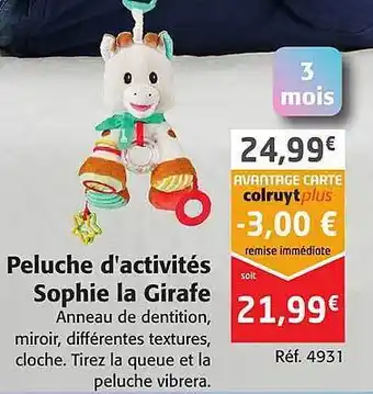 Peluche d'activités sophie la girafe