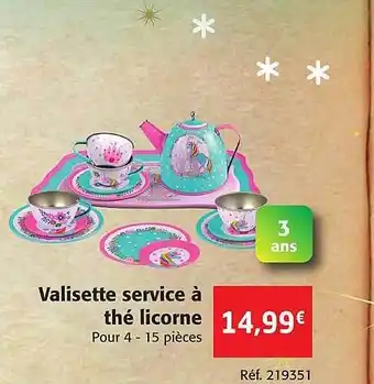 Colruyt Valisette service à thé licorne offre