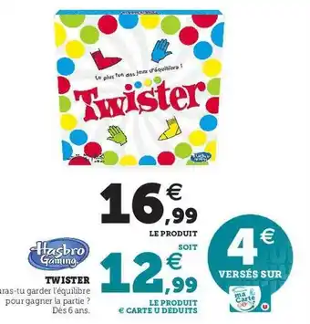 Hyper U Twisster hasbro gaming offre