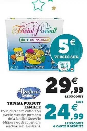 Hyper U Trivial pursuit famille hasbro gaming offre