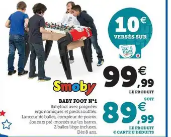 Hyper U Baby foot n°1 smoby offre