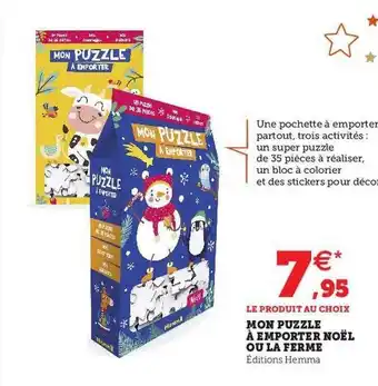 Hyper U Mon puzzle à emporter noël ou la ferme offre