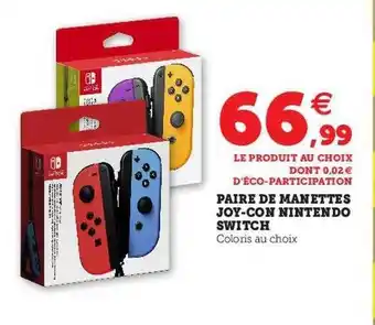 Hyper U Paire de manettes joy-con nintendo switch offre