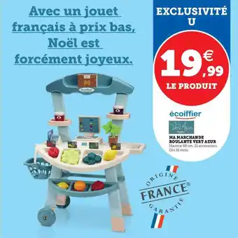 Hyper U Ma marchande roulante vert azur écoiffier offre