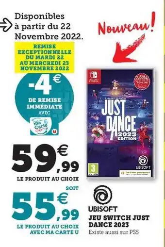 Hyper U Jeu switch just dance 2023 ubisoft offre