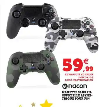 Hyper U Manette sans fil officielle asymetrique pour ps4 nacon offre