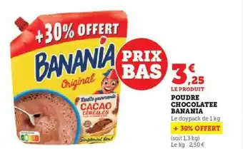 Hyper U Poudre chocolatée banania offre