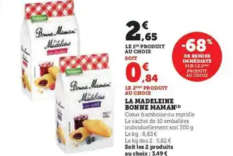 Hyper U La madeleine bonne maman offre