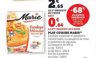 Hyper U Plat cuisiné marie offre