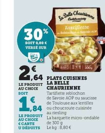 Hyper U Plats cuisinés la belle chaurienne offre