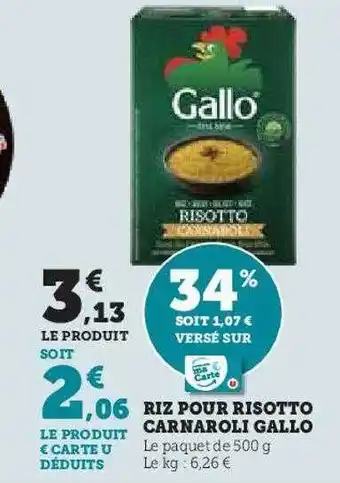 Hyper U Riz pour risotto carnaroli gallo offre