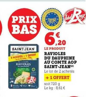 Hyper U Ravioles du dauphine au comté aop saint-jean offre
