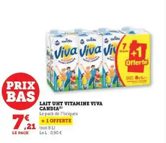 Hyper U Lait uht vitamine viva candia offre